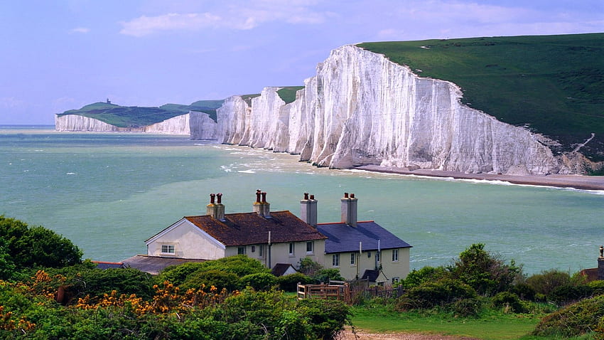 Natur, Landschaft, Klippe, England, Seven Sisters, Küste, Meer, England Landschaft HD-Hintergrundbild