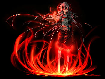 1012865 redhead anime anime girls fire red eyes dragon mythology  flame screenshot  Rare Gallery HD Wallpapers