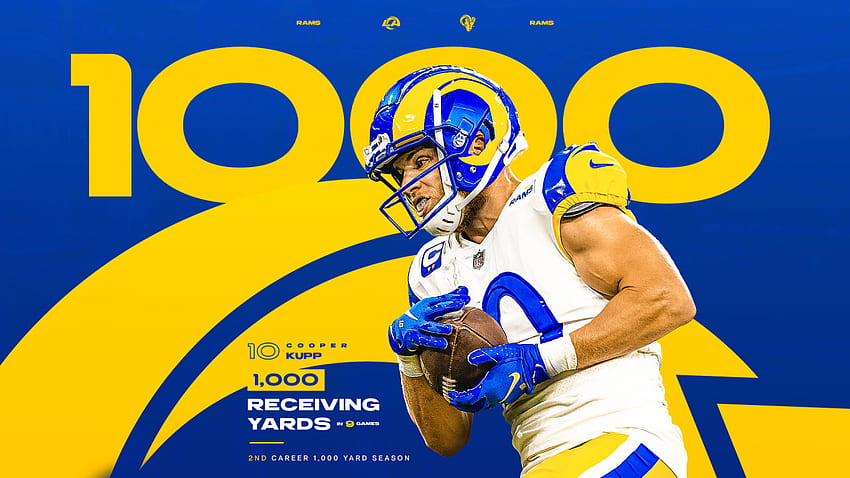 Rams geniş alıcı Cooper Kupp, dokuz maçta 1.000 karşılama yardasını aştı, tek sezonda ilk dokuz maçta resepsiyonlarda franchise lideri oldu HD duvar kağıdı