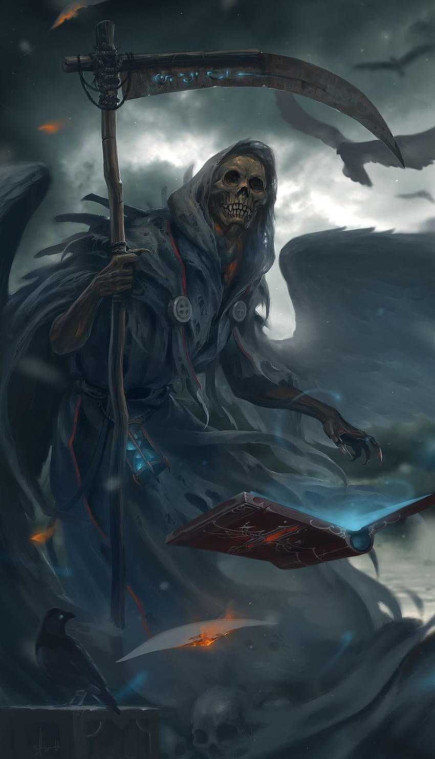 Persone P.T. 2. Grim Reaper, Grim Reaper Art, Dark Fantasy Art, Santa Muerte Sfondo del telefono HD