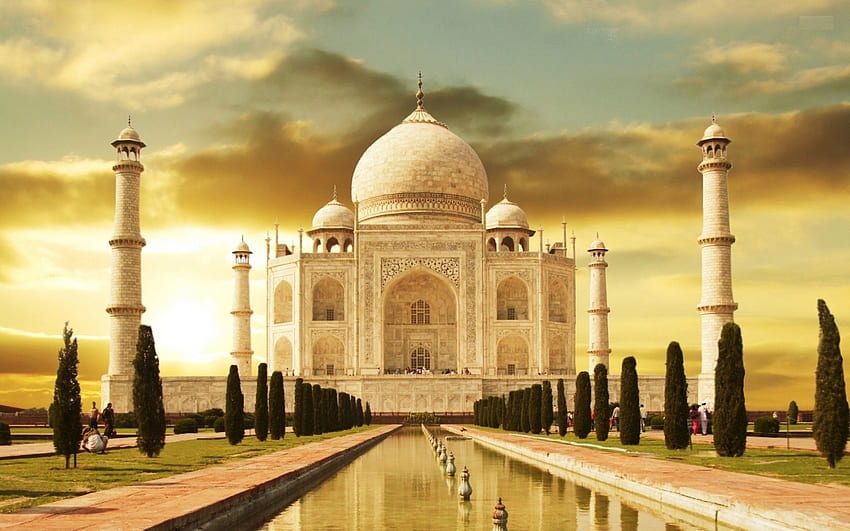 Agra Hindistan'da Dünyanın Tac Mahal Harikaları HD duvar kağıdı