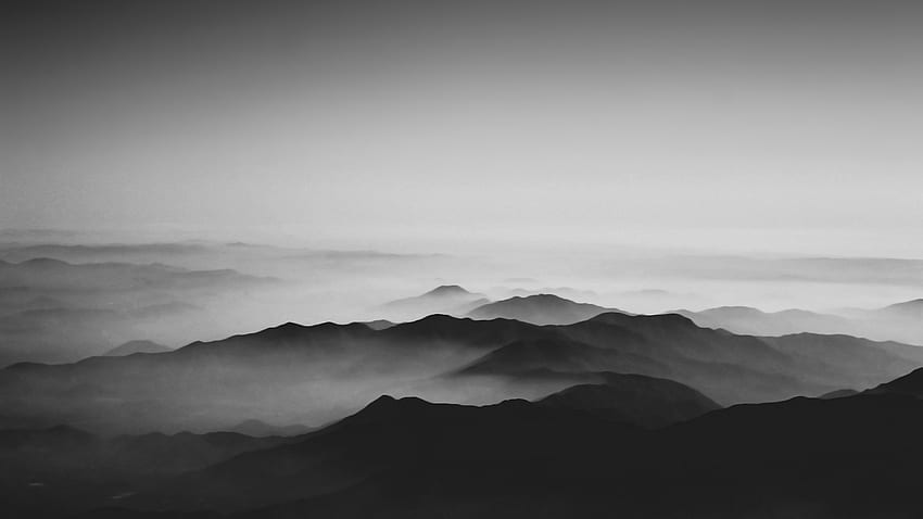 白黒 黒い雲 山の空 白 JPG 140 kB, 山の白黒 高画質の壁紙