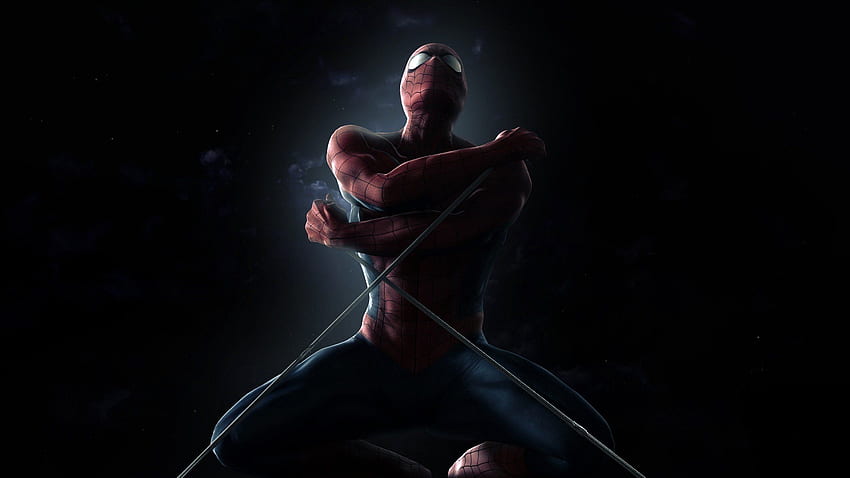 Dark Spider Man Smoke Superheroes Muscles Marvel Comics Black Background Marvel: Ultimate Alliance . HD wallpaper