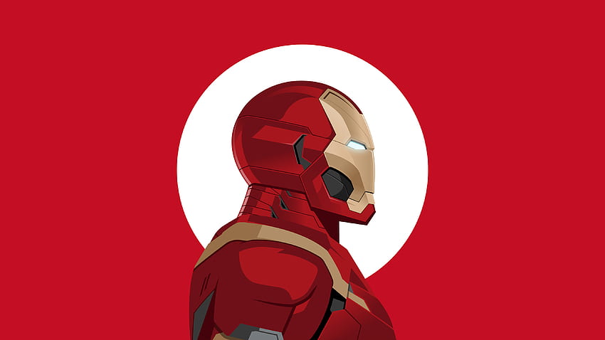 Iron Man, minimal, żelazny garnitur, art Tapeta HD