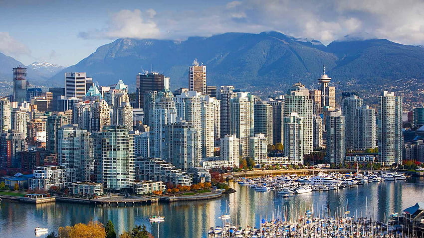 Gray High Rise Building Lot, Landscape, Mountains, Home, Vancouver Canada HD wallpaper