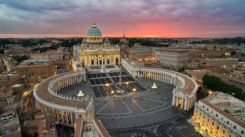 La Cité du Vatican, une ville-État entourée de Rome, en Italie, est le siège de l'Église catholique romaine Fond d'écran HD