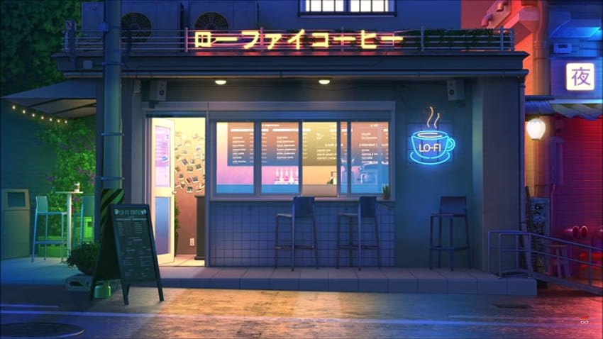 The Lofi Cafe Mixtape - No Copyright Lofi Beats 2020 [ 日本のLofiヒップホップビート ]. Cenário anime, Cenários digitais, Ilustrações conceituais 高画質の壁紙
