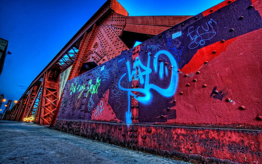 Градове, град, стена, графити, улица HD тапет