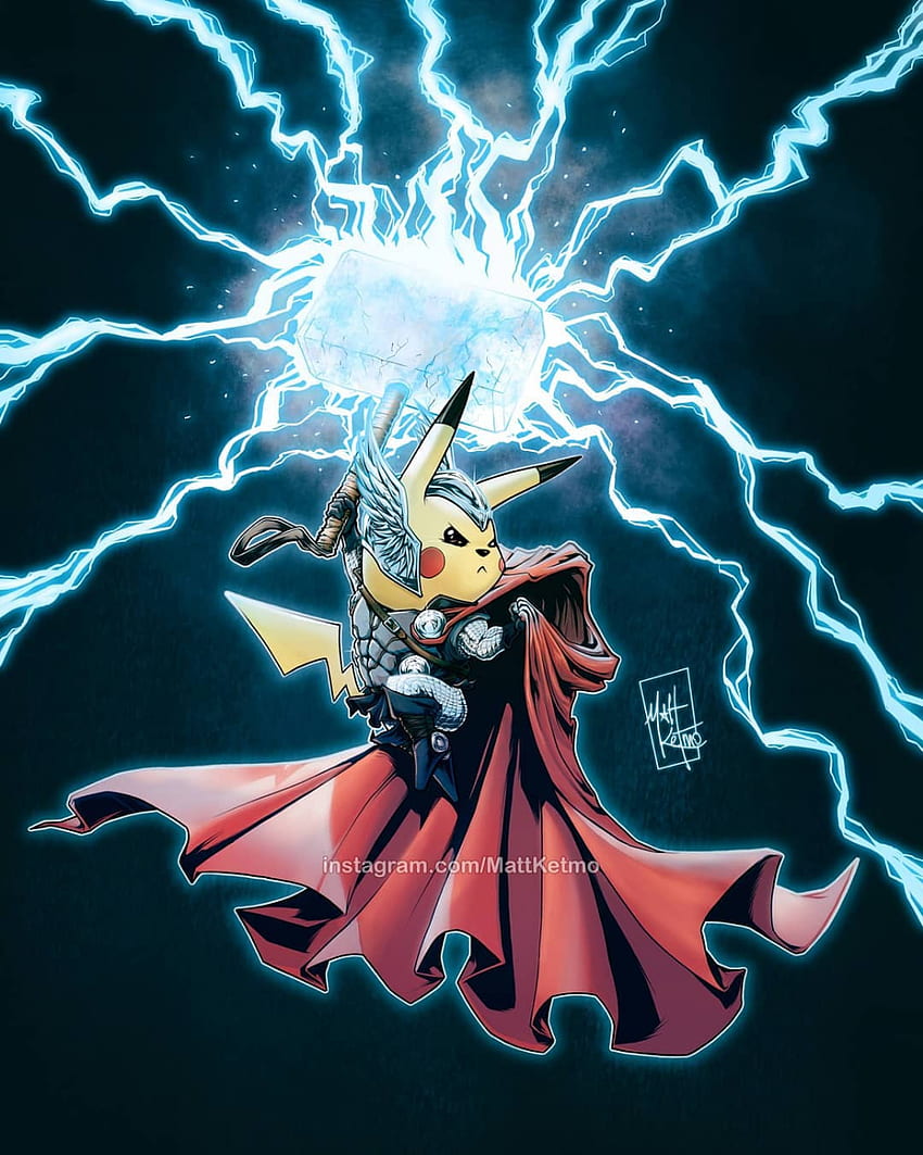 Pikachu Thor dios del trueno. Pokémon .fr, Pikachu Rayo fondo de pantalla del teléfono