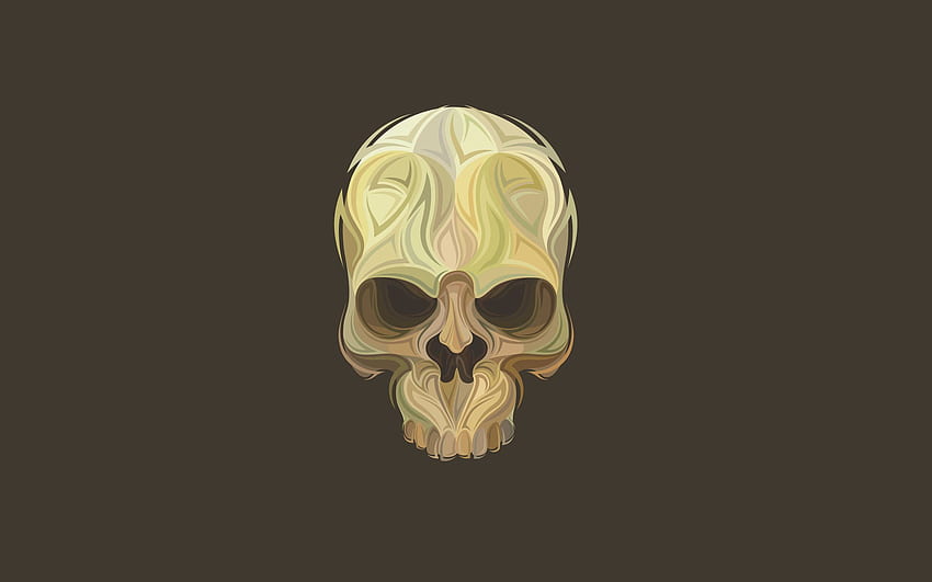 skull skeleton head minimalism, Minimalist Skull HD wallpaper