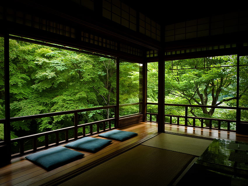 Japanese Tea Room, Green Japanese HD wallpaper