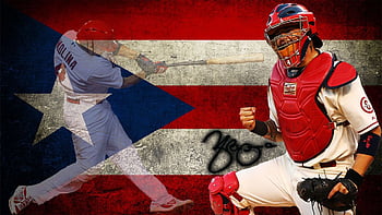 Download Yadier Molina in Action Wallpaper