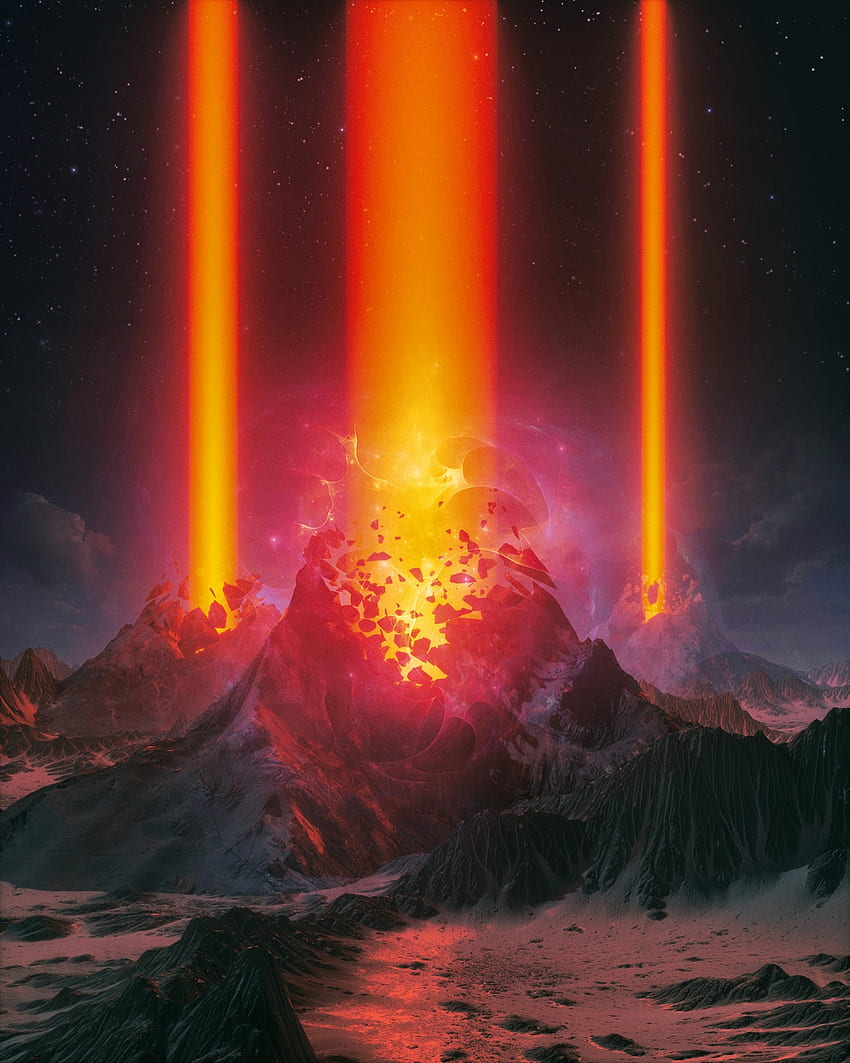 Fantasia, vulcão, erupção Papel de parede de celular HD