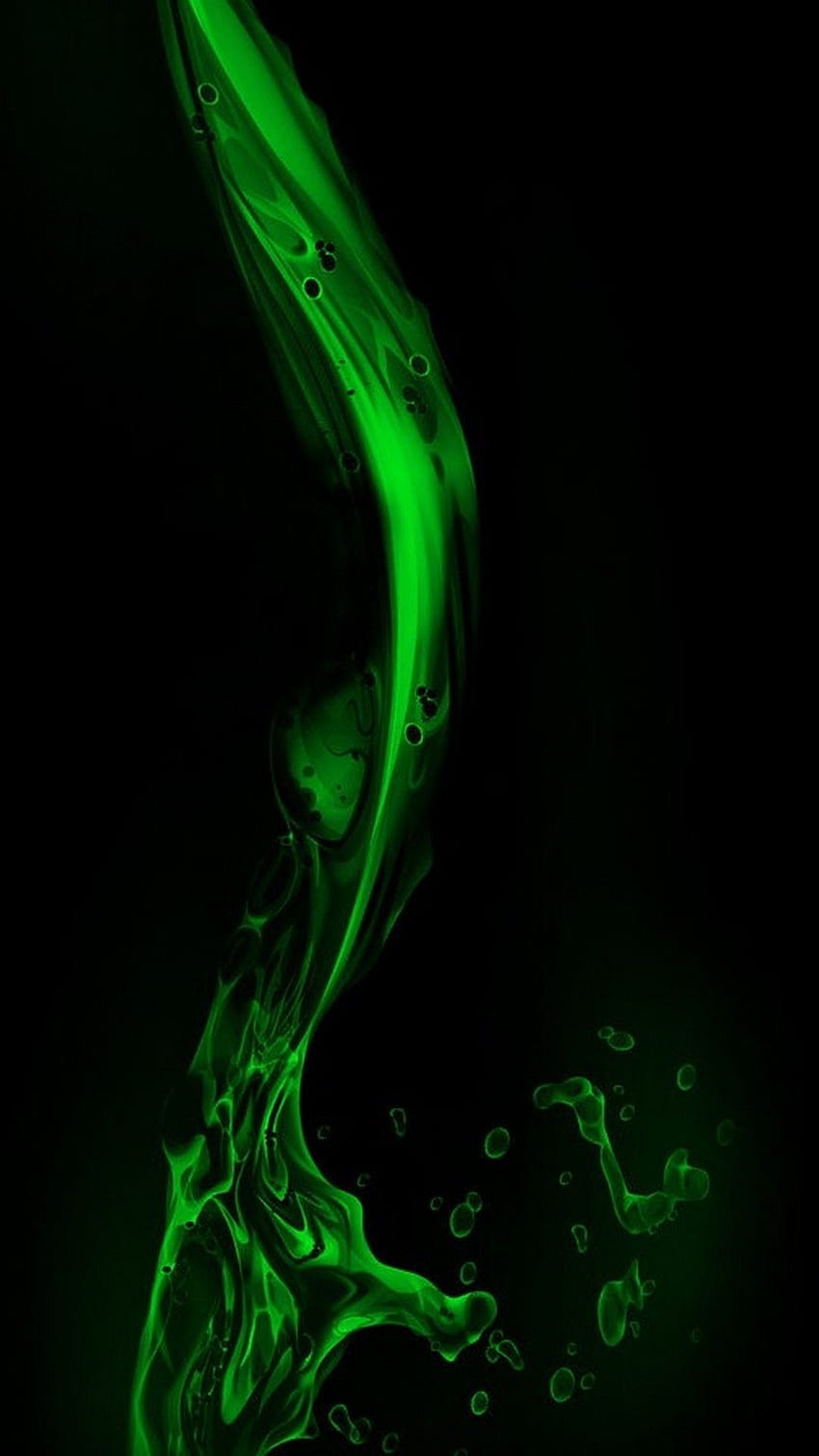 Green Liquid iPhone adalah ponsel definisi tinggi, Liquid Black wallpaper ponsel HD