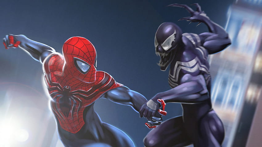 Venom Vs Spiderman Art, Superbohaterowie, , , Tło i Tapeta HD