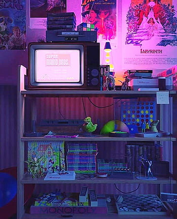 90s 80s kids hanging out with their console neon beautiful childhood ...