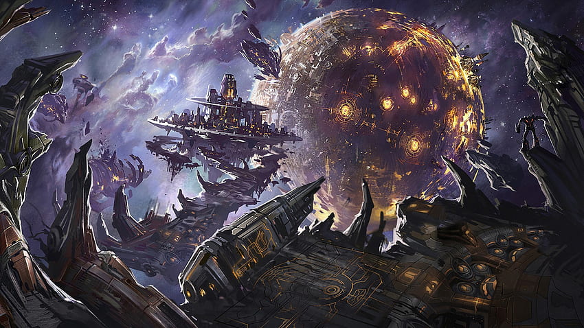 Digital Art Space Ship, Cybertron Planet HD wallpaper