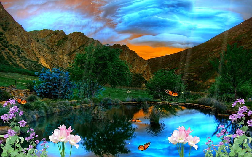 543492 1920x1080 animation nature sky clouds water wallpaper JPG 361 kB   Rare Gallery HD Wallpapers