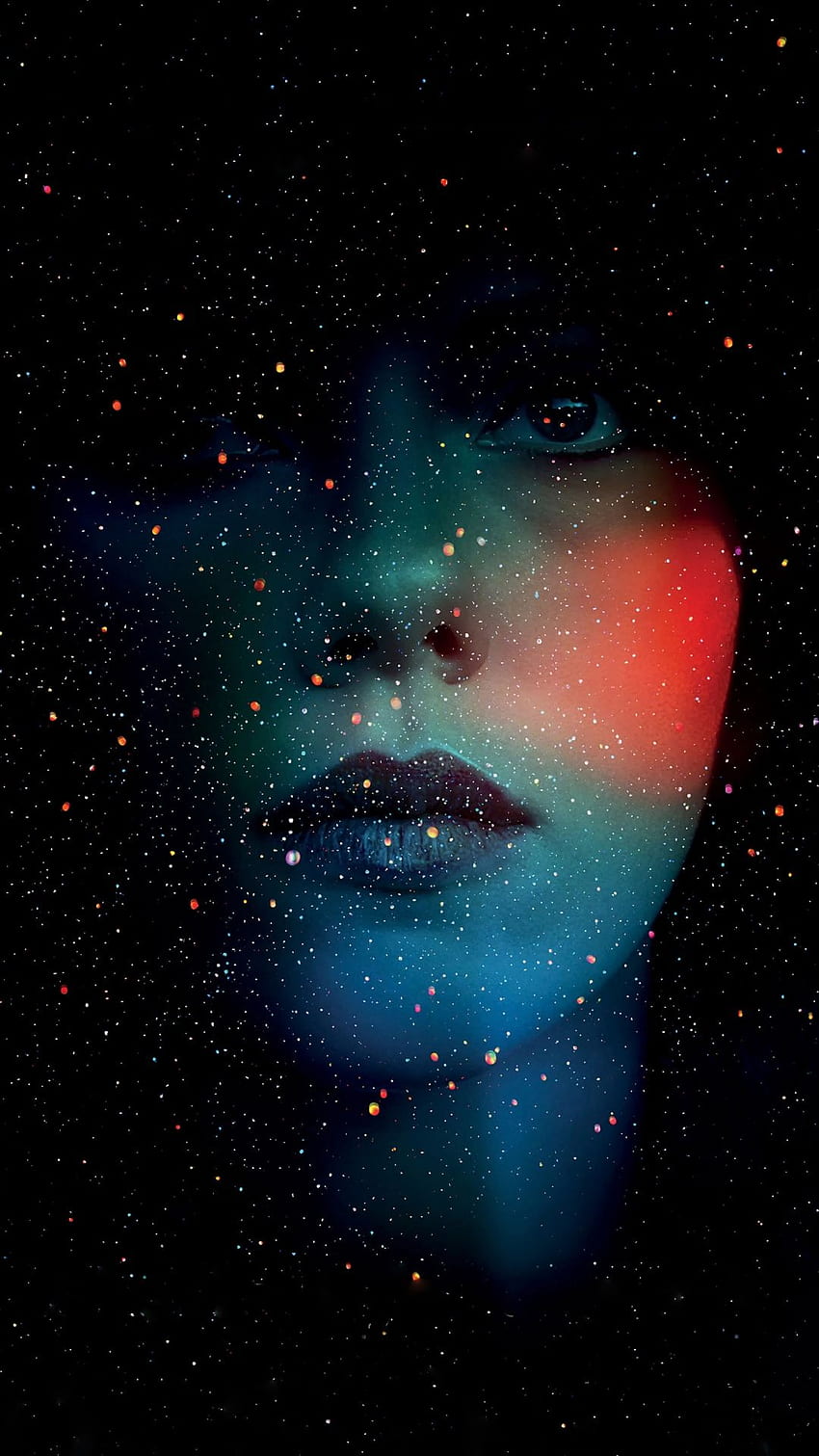 Ƒ↑TAP AND GET THE APP! Space Beautiful Girl's Black Dark Galaxy Shining Stars Amazing Awes. iPhone 6 plus , Under the skin movie, Abstract HD phone wallpaper