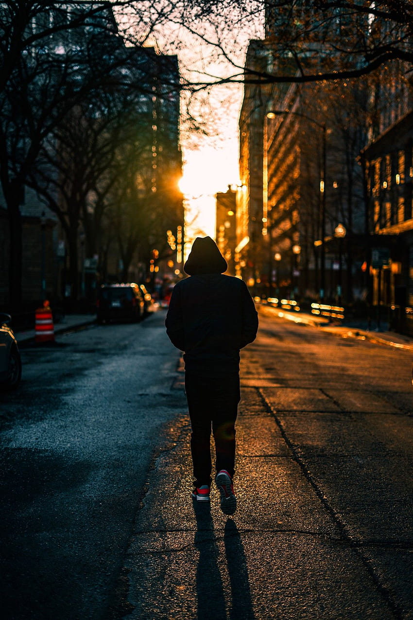 : sky, water, urban area, tree, yellow, shadow, evening, snapshot, sunlight, backlighting, night, atmosphere, lighting, standing, morning, infrastructure, road surface, winter, graphy, city, architecture, pedestrian, cloud, darkness, Person Shadow HD phone wallpaper