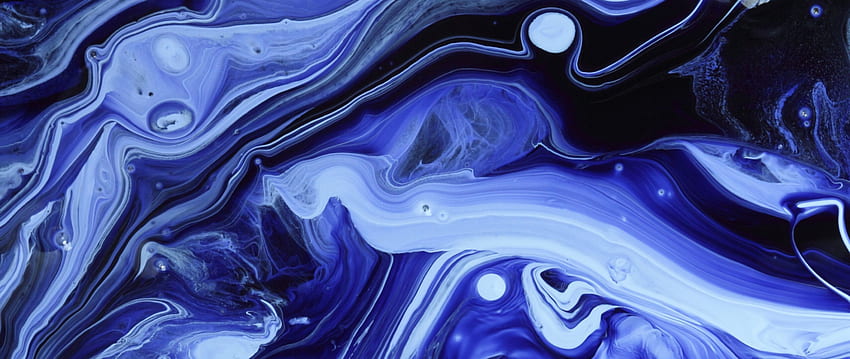 Chaotic liquid stains Ultra Wide TV -, Blue Liquid HD wallpaper
