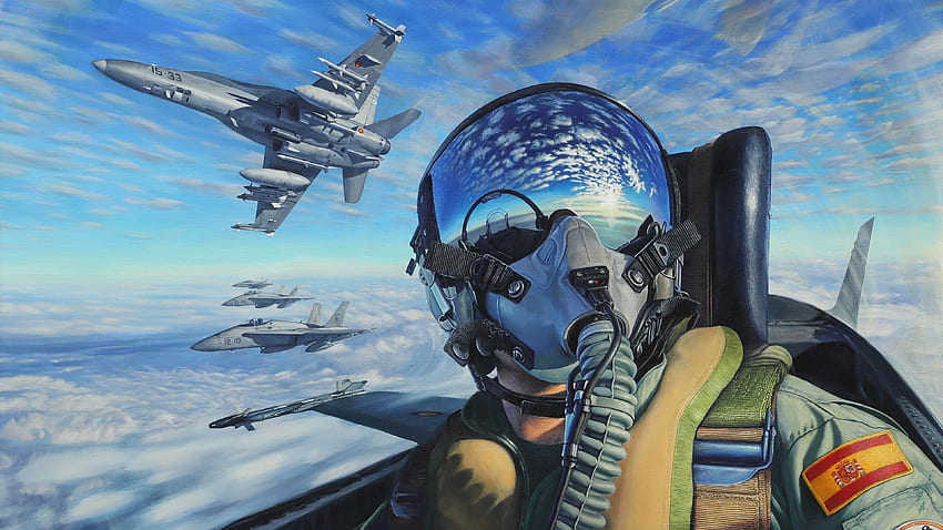 Düsenjägerpilot, Kampfflugzeug HD-Hintergrundbild