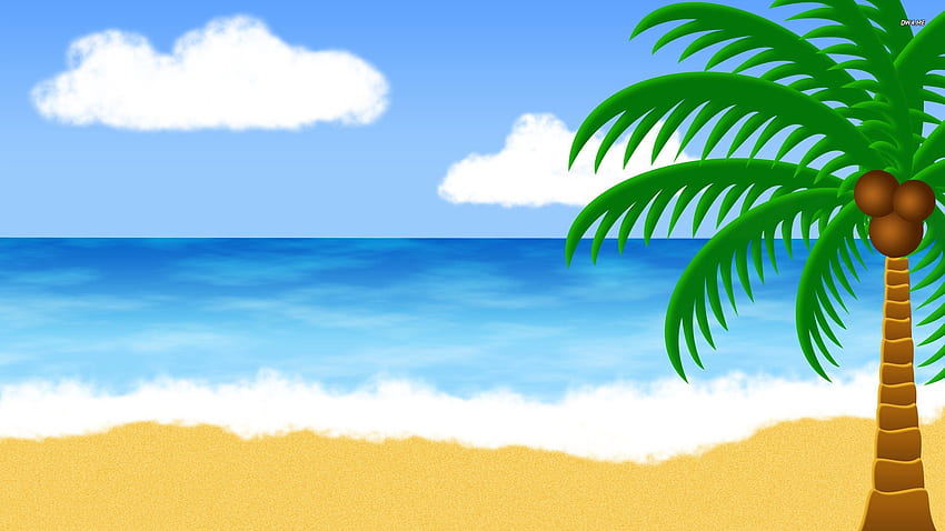 Tropical beach background cartoon HD wallpaper | Pxfuel