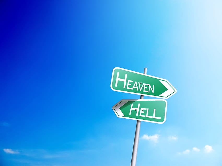 Heaven Or Hell Sign Board, Others, ,, Heaven vs Hell HD wallpaper