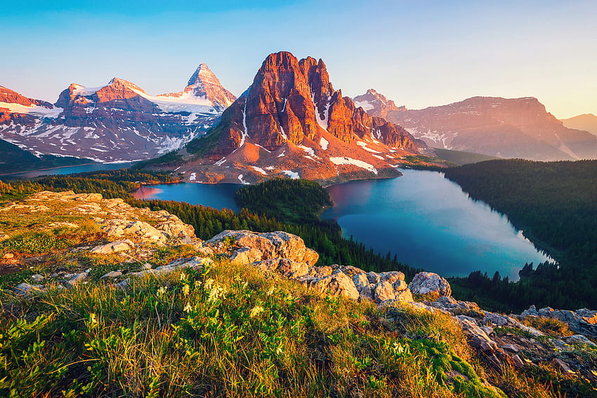 Природа, планини, езеро, Канада, Британска Колумбия HD тапет