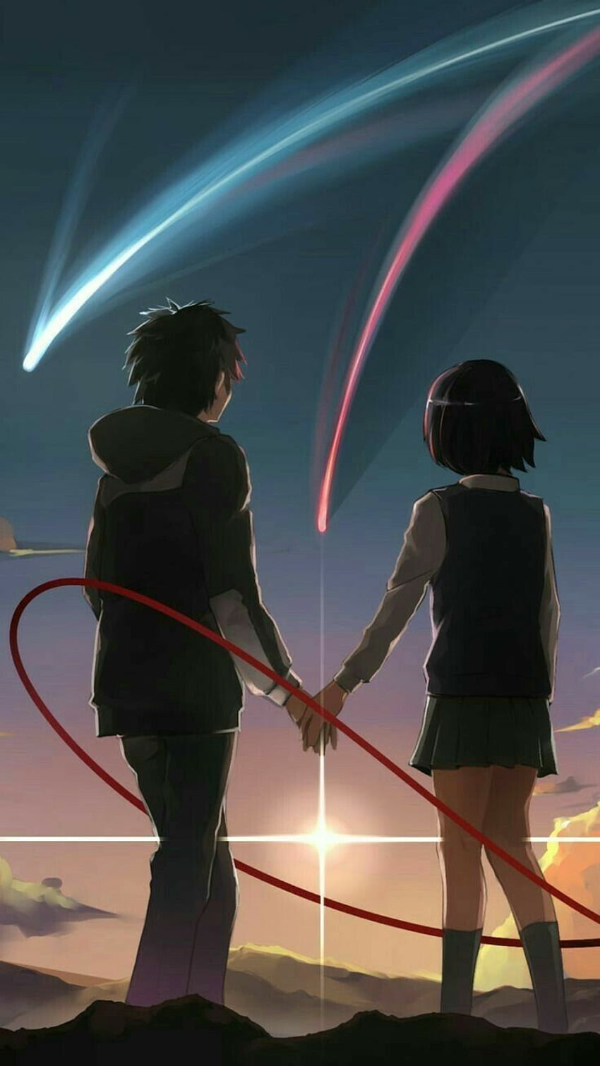 Kimi no Na wa. Anime-Romantik. Anime, Manga, Kimi no na, Händchen haltend Romantischer Anime HD-Handy-Hintergrundbild