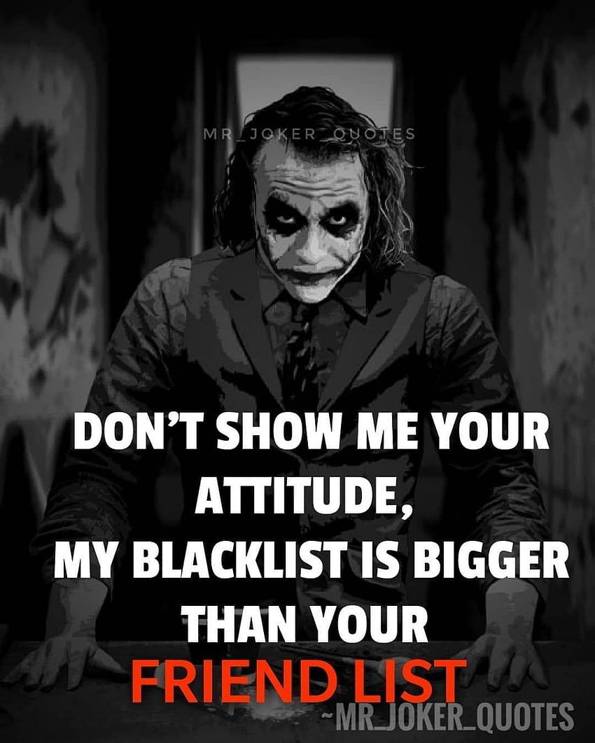 Quotes Joker Attitude HD phone wallpaper