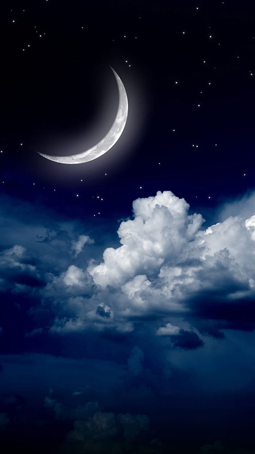 Ƒ↑APPUYEZ ET OBTENEZ L'APPLICATION! Ciel Art Lune Nuages ​​Étoiles iPhone 6 . Ciel nocturne , Galaxie , Beau , Ciel enchanté Fond d'écran de téléphone HD