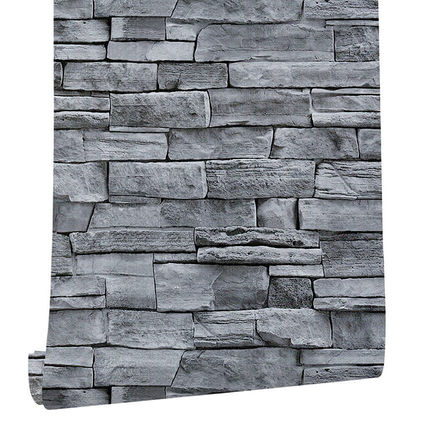 Gray Vinyl Self Adhesive 3D Peel And Stick Faux Brick Stone vintage Retro waterproof wall art decals - buy at the price of $11.31 in, Gray Stone HD phone wallpaper