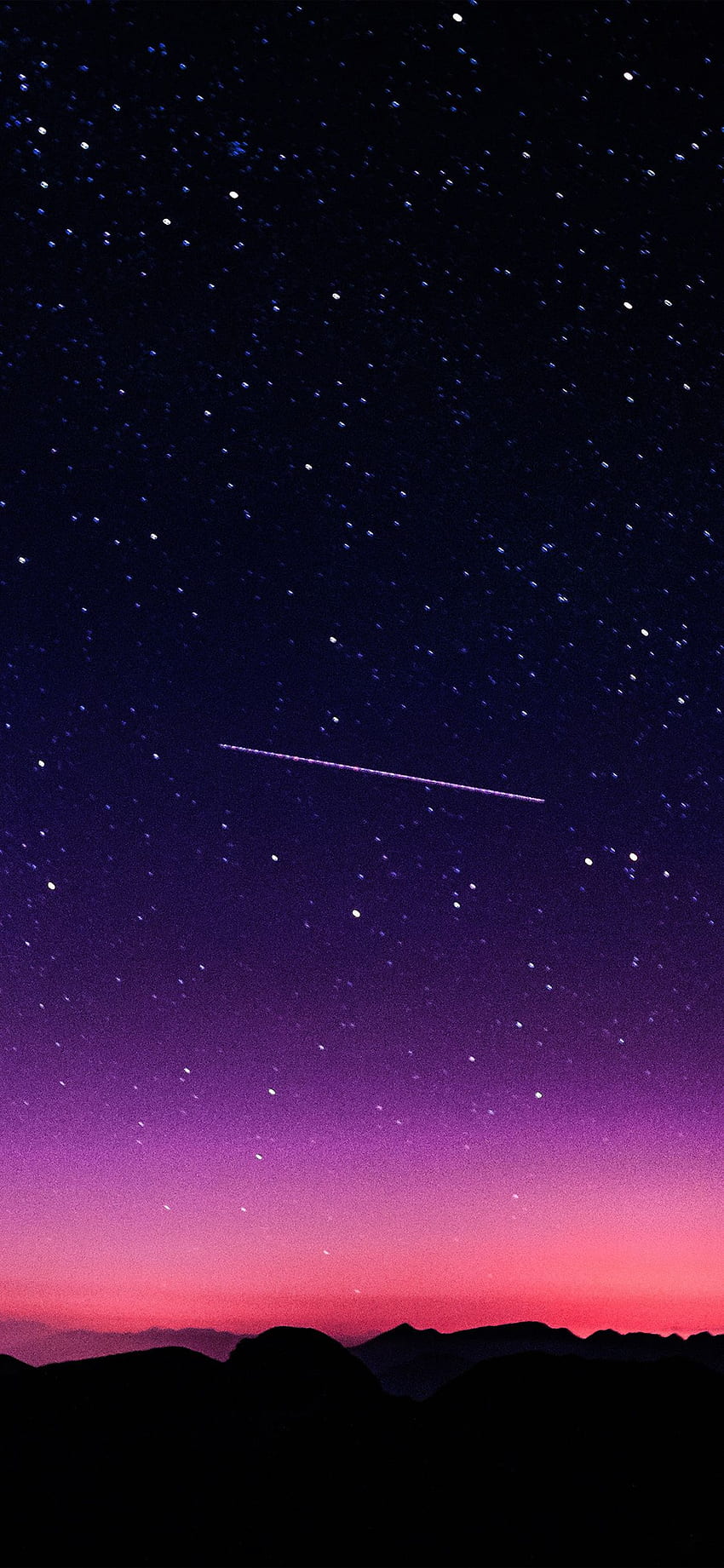 iPhone X . star galaxy night sky mountain purple pink nature space, Blue and Purple Sky HD phone wallpaper