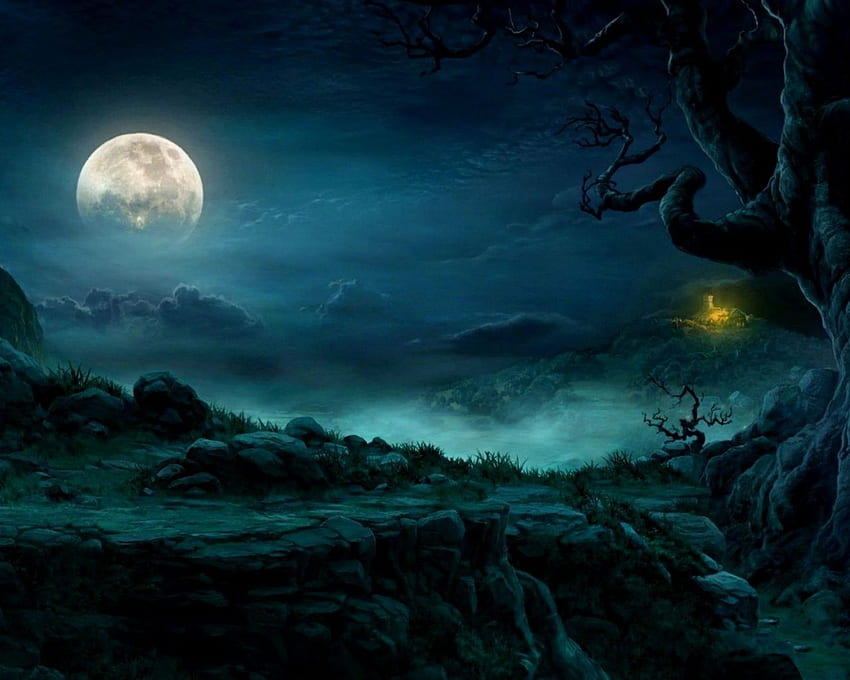 Mystérieuse Nuit Pleine Lune. Nuit mystérieuse Fond d'écran HD