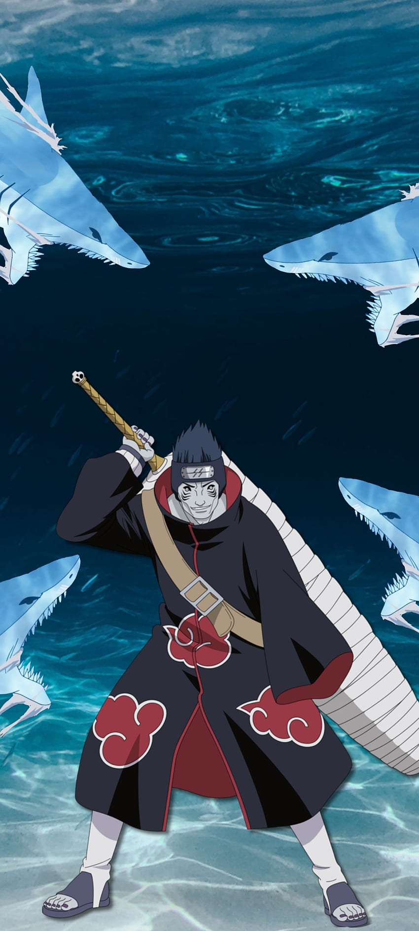 Kisame Hoshigaki, naruto, seni, mamalia, anime wallpaper ponsel HD