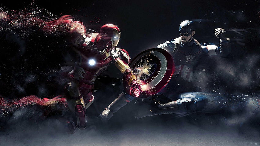 Iron Man i Kapitan Ameryka, Ironman kontra Kapitan Ameryka Tapeta HD