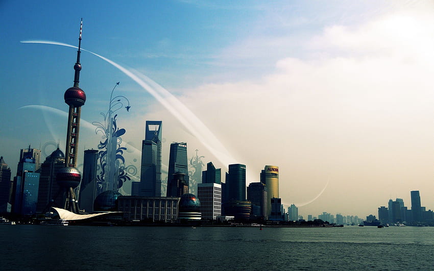 Шанхай Китай градски пейзаж Фон за [] за вашия мобилен телефон и таблет. Разгледайте Шанхай. Китайски, Китай, Най-красивият в Шанхай HD тапет