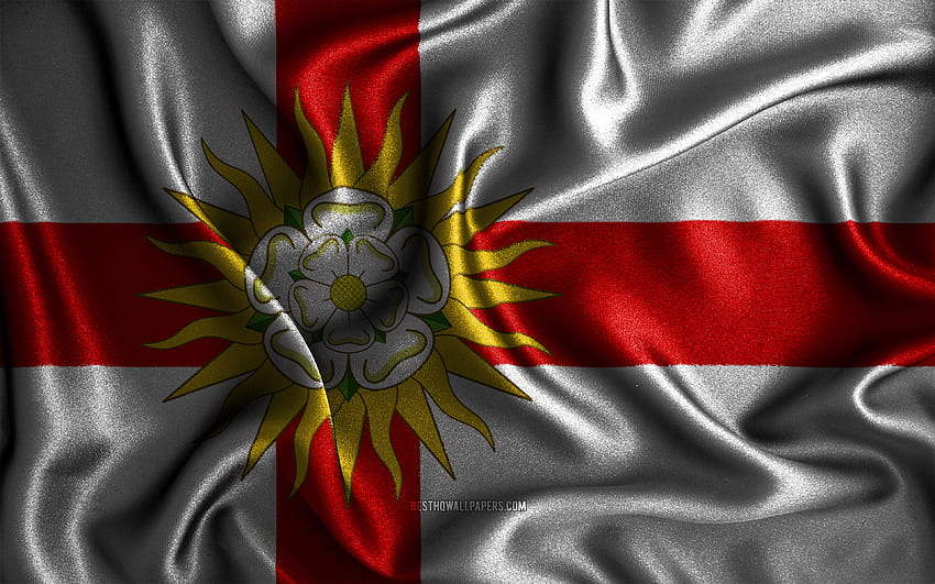 West Riding of Yorkshire flag, , silk wavy flags, english counties, Flag of West Riding of Yorkshire, Day of West Riding of Yorkshire, fabric flags, West Riding of Yorkshire, Counties of England, England HD wallpaper