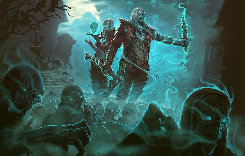 Diablo III, เกม, Blizzard Entertainment, Necromancer สำหรับ , ส่วน игры, เกม Blizzard วอลล์เปเปอร์ HD
