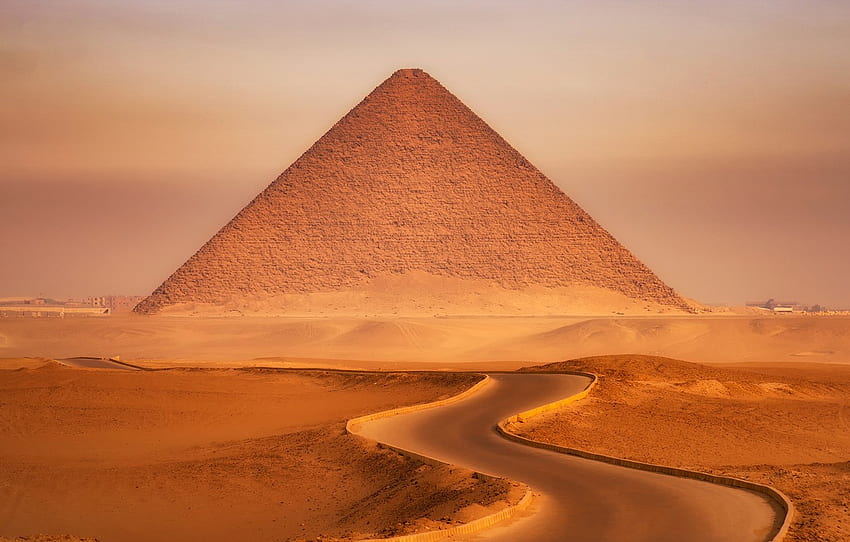 road, desert, landscape, Egypt, sand, pyramid, dunes, monument, Giza, Cairo for , section пейзажи HD wallpaper
