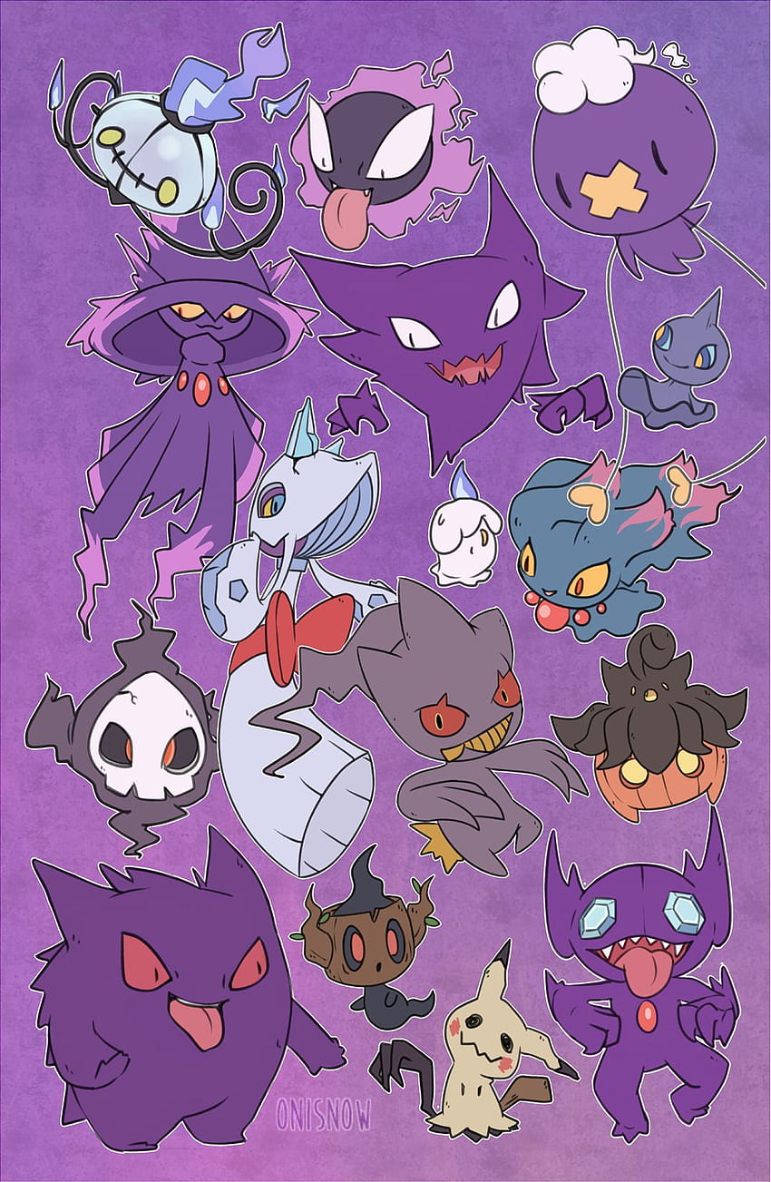 Updated my ghost pokemon print!. Dark pokémon, Pokemon, Cute ...