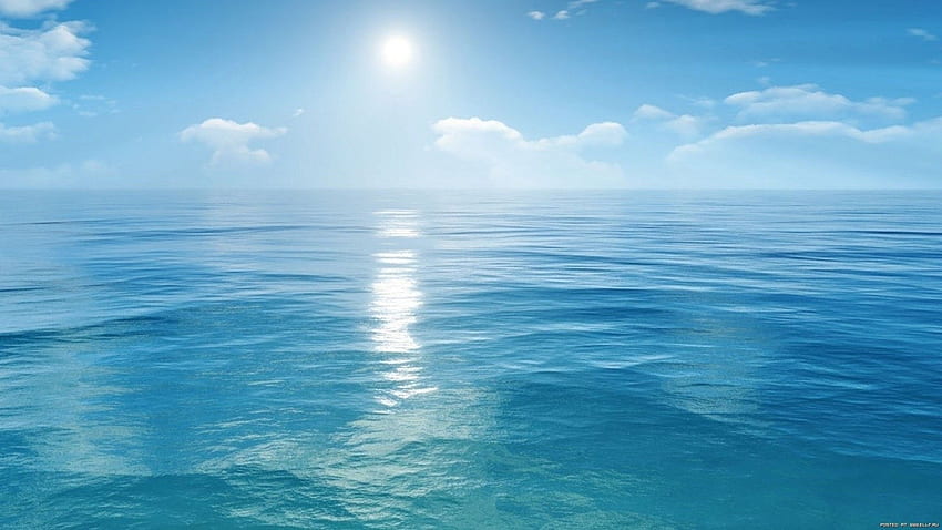 Sonniger Ozean, Himmel und Meer HD-Hintergrundbild