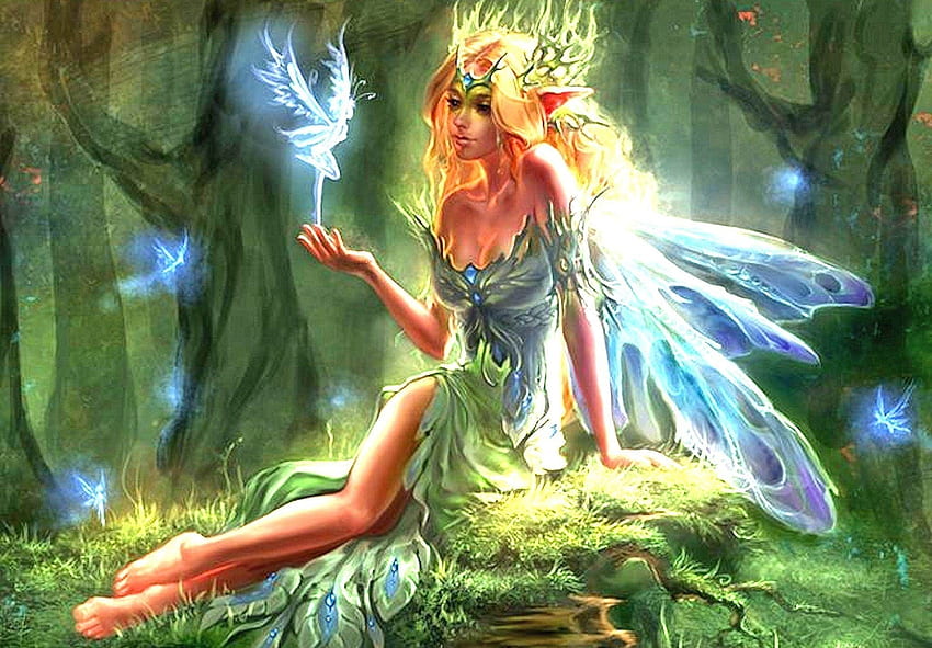 Animated Fairy, Fairy Garden HD wallpaper