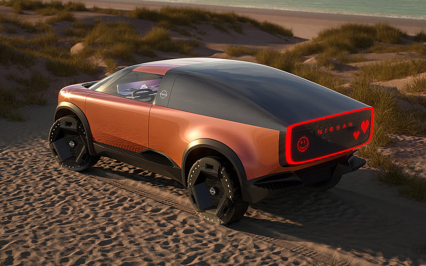 2021, Nissan Surf-Out Concept, top view, exterior, rear view, Nissan concepts, new bronze Surf-Out Concept, Japanese cars, Nissan HD wallpaper