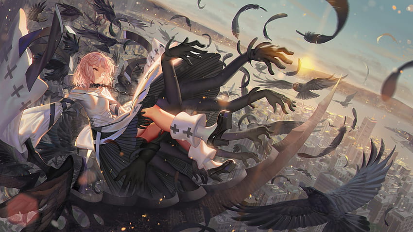 Anime Couple Falling in the Sky by aryaford on DeviantArt