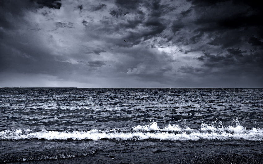 Natur, Meer, Wellen, Bw, Chb, Schaum, Brandung HD-Hintergrundbild