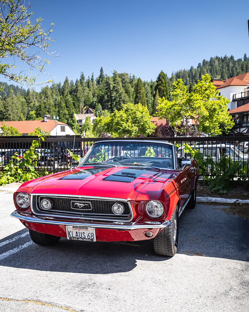 Mustang, Cars, Lights, Car, Front View, Headlights, Retro HD phone wallpaper