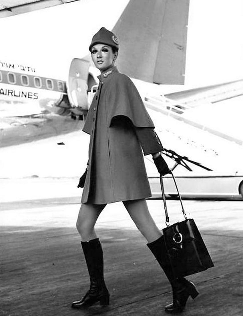 Vintage Stewardess. Flugbegleiter von HD-Handy-Hintergrundbild