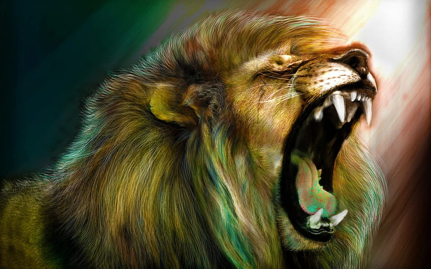 สิงโตคำราม ศิลปะสิงโตขี้โมโห วอลล์เปเปอร์ HD